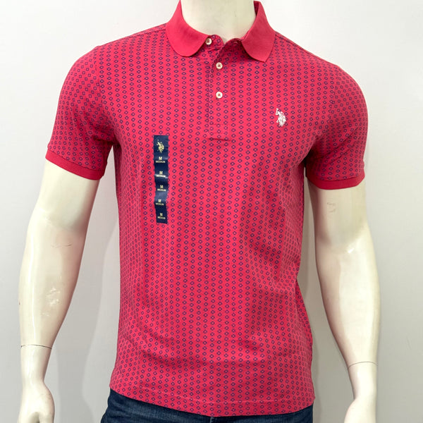 U.S.POLO ASSN. ALL OVER DOTED PRINTED POLO SHIRT