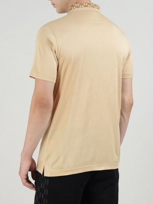 KARL KAGERFELD COLLAR PRINT POLO T-SHIRT