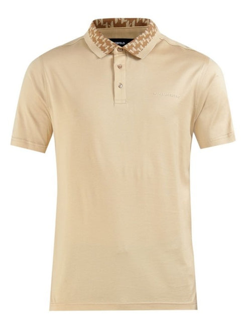 KARL KAGERFELD COLLAR PRINT POLO T-SHIRT
