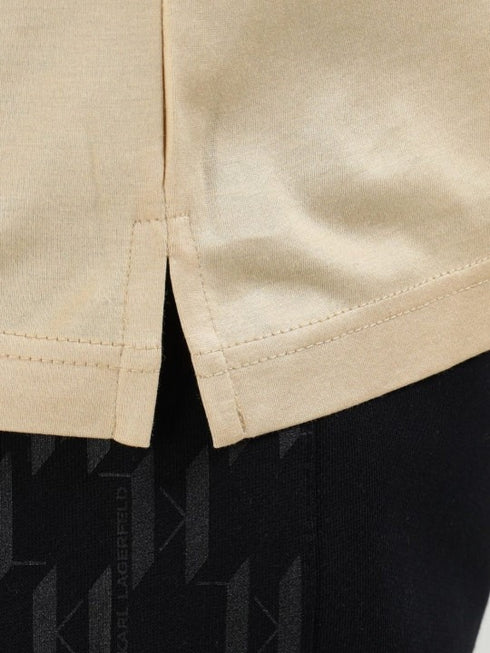 KARL KAGERFELD COLLAR PRINT POLO T-SHIRT