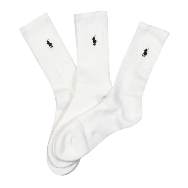 POLO RALPH LAUREN ATHLETIC CREW SOCKS 3 PAIRS