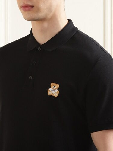 MOSCHINO BEAR EMBROIDERED COLLAR SHIRT