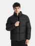 FUNNEL NECK MEN'S BLACK PUFFER JACKET