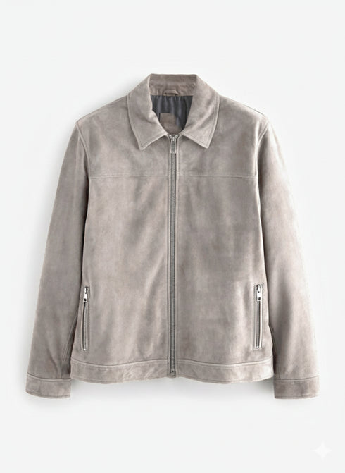 MASSIMO DUTTI SUEDE ZIP UP JACKET