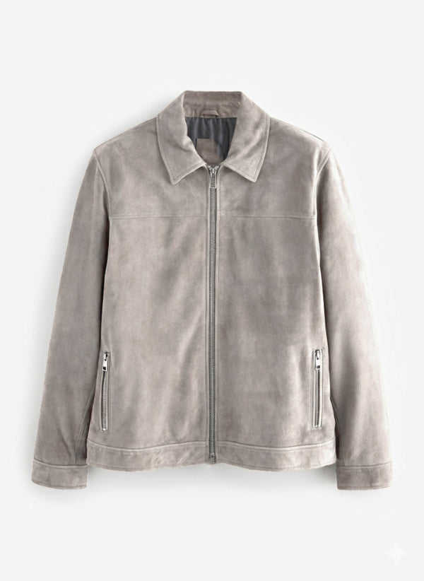 MASSIMO DUTTI SUEDE ZIP UP JACKET