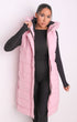 RISING WOMEN’S QUILT HOODED LONG JACKET - PINK