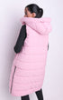 RISING WOMEN’S QUILT HOODED LONG JACKET - PINK