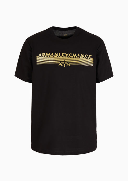 ARMANI EXCHANGE GOLD METALLIC LOGO T-SHIRT