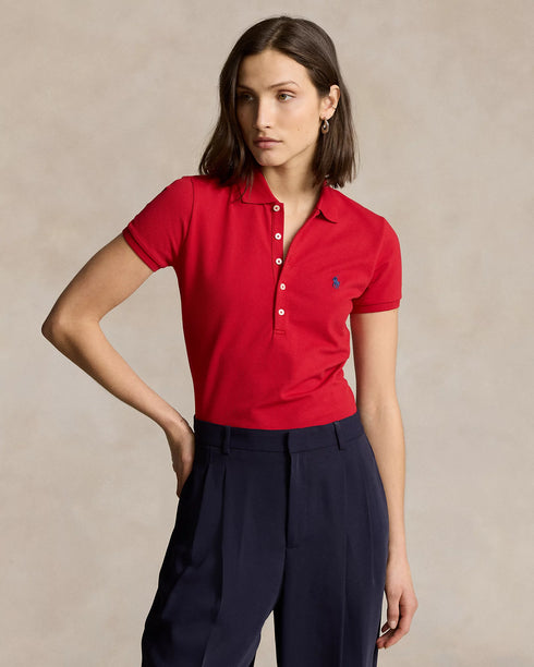 POLO RALPH LAUREN SLIM FIT STRETCH POLO SHIRT- RED