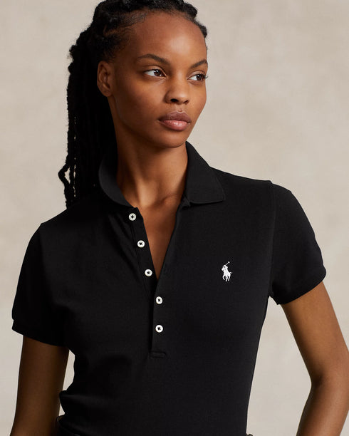 POLO RALPH LAUREN SLIM FIT STRETCH POLO SHIRT- BLACK
