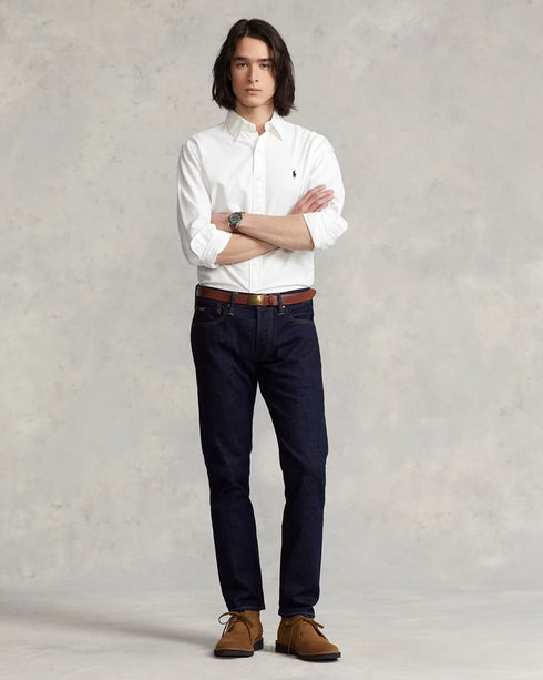 RL GARMENT-DYED OXFORD SHIRT - WHITE