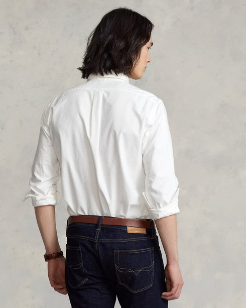 RL GARMENT-DYED OXFORD SHIRT - WHITE