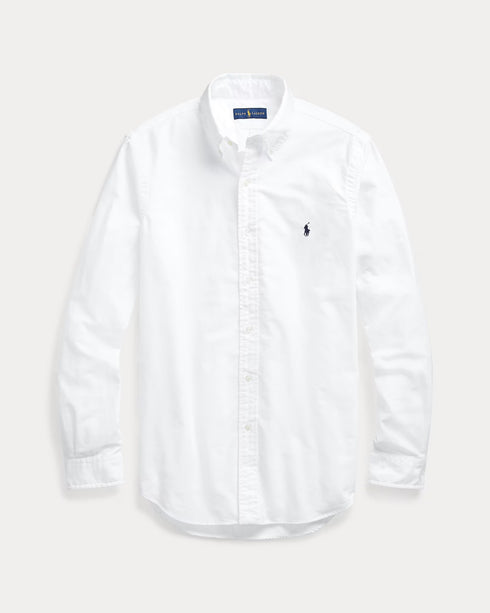 RL GARMENT-DYED OXFORD SHIRT - WHITE