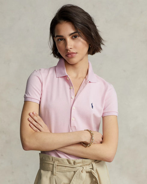 POLO RALPH LAUREN SLIM FIT STRETCH POLO SHIRT- PINK