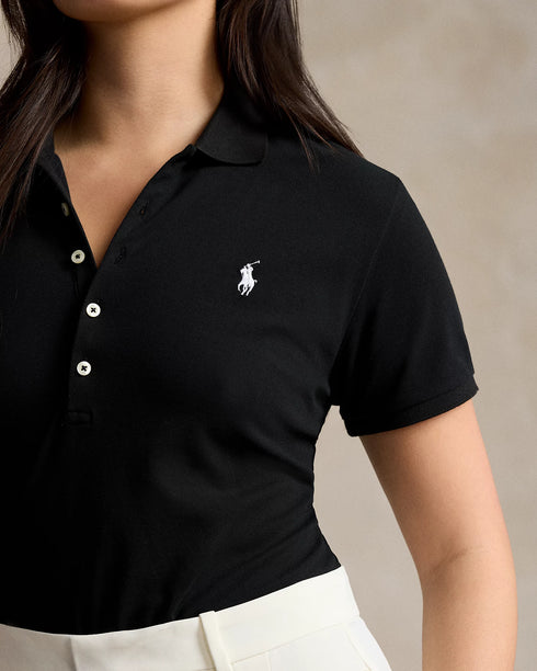POLO RALPH LAUREN SLIM FIT STRETCH POLO SHIRT- BLACK