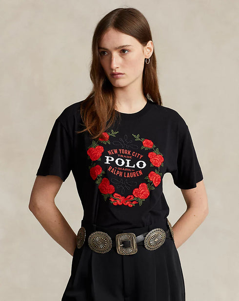POLO RALPH LAUREN EMBROIDERY ROSES GRAPHIC T-SHIRT