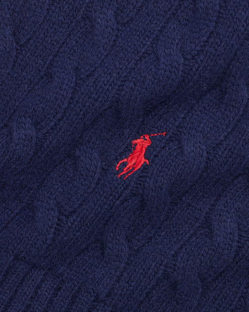 POLO RALPH LAUREN CABLE-KNIT WOOL BLEND SCARF