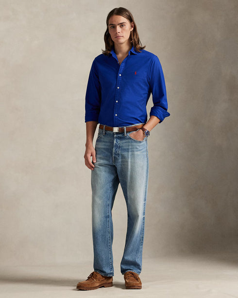 RL GARMENT-DYED OXFORD SHIRT - ROYAL BLUE