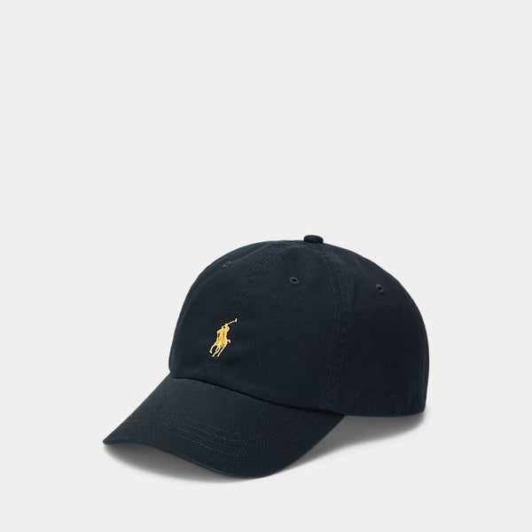 POLO RALPH LAUREN SMALL PONY COTTON CHINO CAP - BLACK