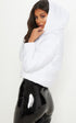 PLT BASIC HOODED CROPPED PUFFER - WHITE