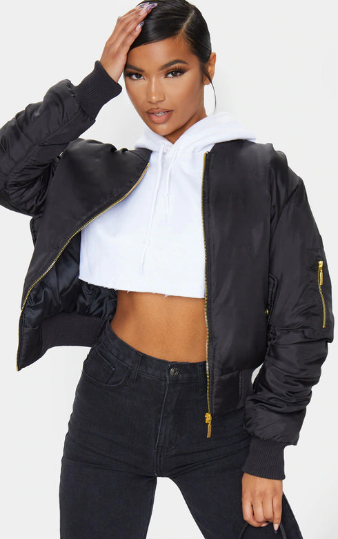 PLT ALEXUS BLACK BOMBER JACKET