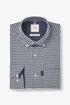 NEXT EASY IRON BUTTON DOWN OXFORD SHIRT - (NAVY BLUE/WHITE GINGHAM)
