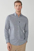NEXT EASY IRON BUTTON DOWN OXFORD SHIRT - (NAVY BLUE/WHITE GINGHAM)