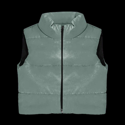 I SAW IT FIRST CROPPED PADDED GILET - GREY