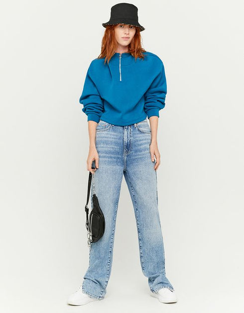 TALLY WEIJL HALF ZIP DETAIL CROPPED HOODIE - MUQQI