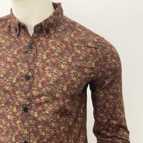 TEDDY SMITH MEN'S ALL OVER FLORAL PRINTED SHIRT