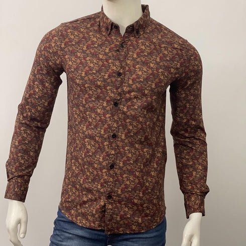 TEDDY SMITH MEN'S ALL OVER FLORAL PRINTED SHIRT