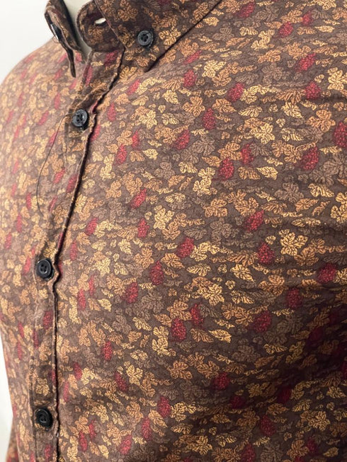 TEDDY SMITH MEN'S ALL OVER FLORAL PRINTED SHIRT