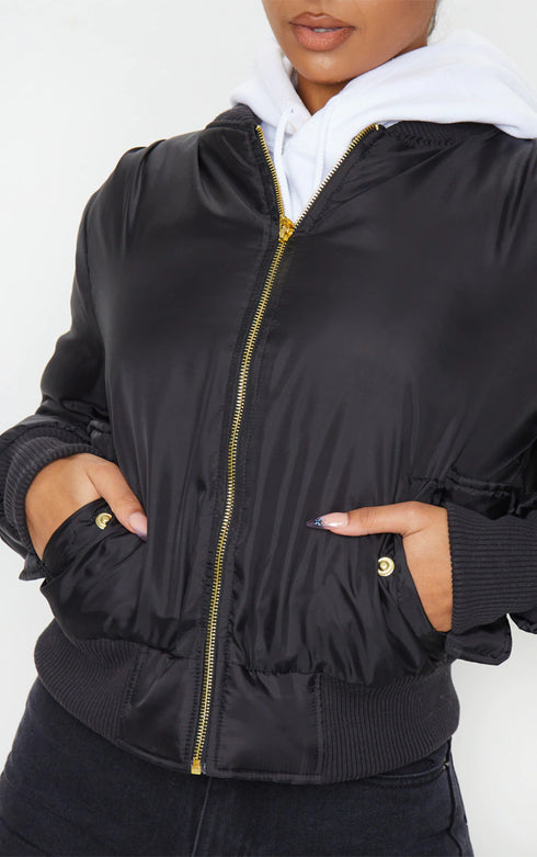 PLT ALEXUS BLACK BOMBER JACKET