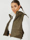 I SAW IT FIRST CROPPED PADDED GILET - OLIVE GREEN