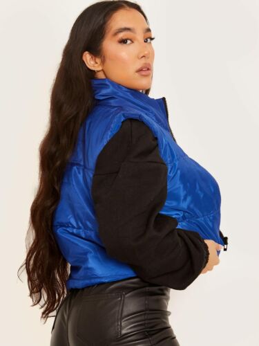 I SAW IT FIRST CROPPED PADDED GILET - ROYAL BLUE