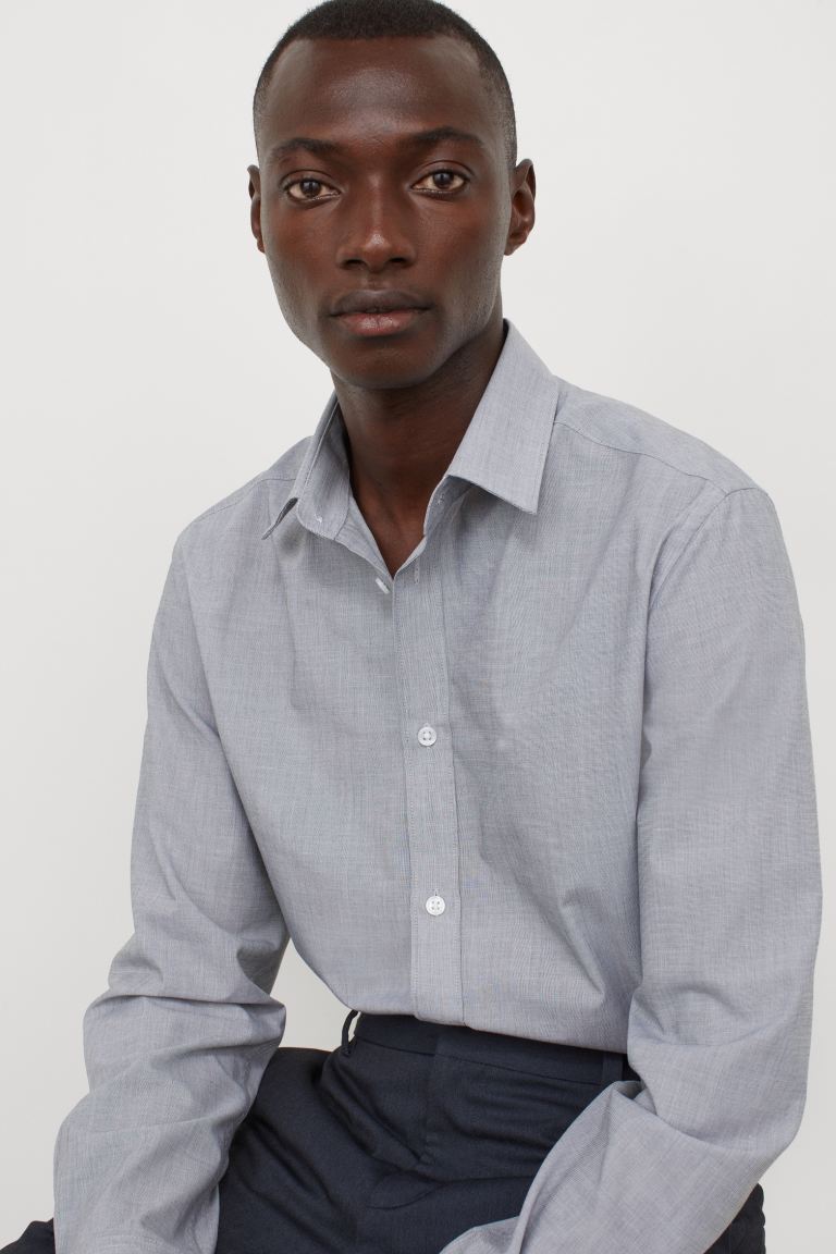 H&m easy iron store slim fit shirt