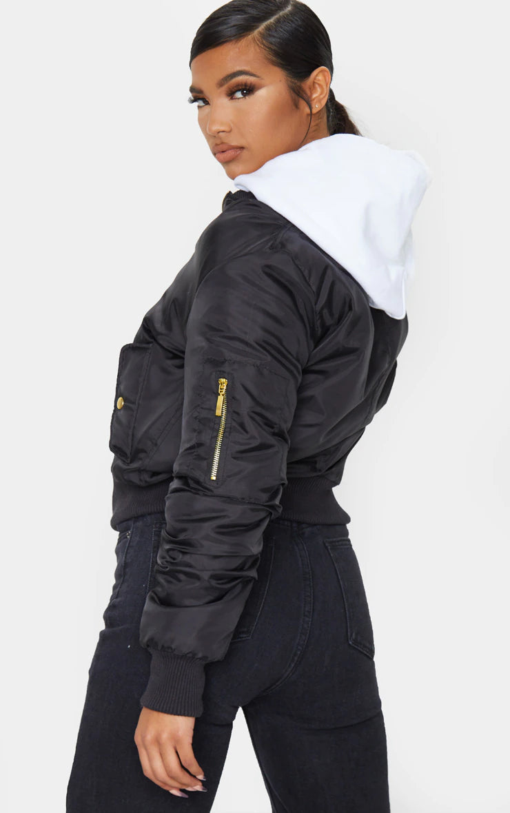PLT ALEXUS BLACK BOMBER JACKET – MUQQI